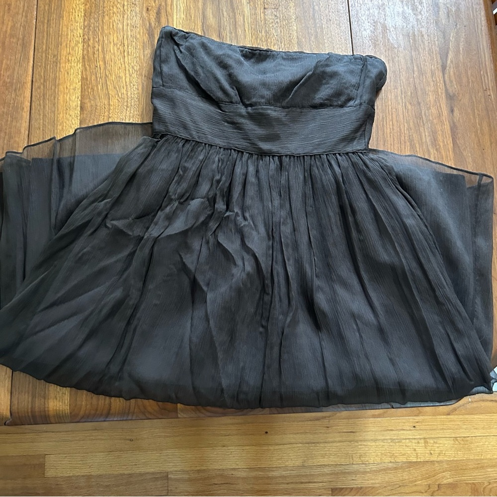 Brown strapless dress